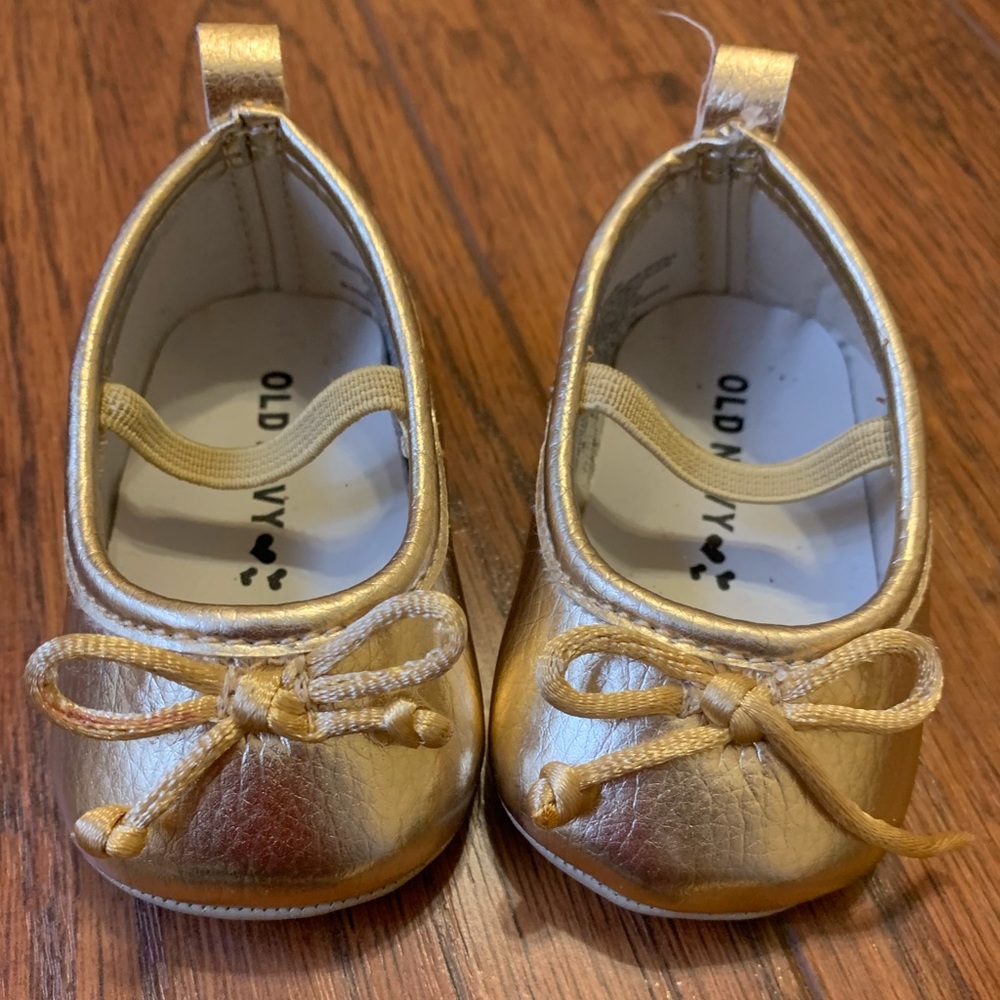 Old navy newborn gold shoes